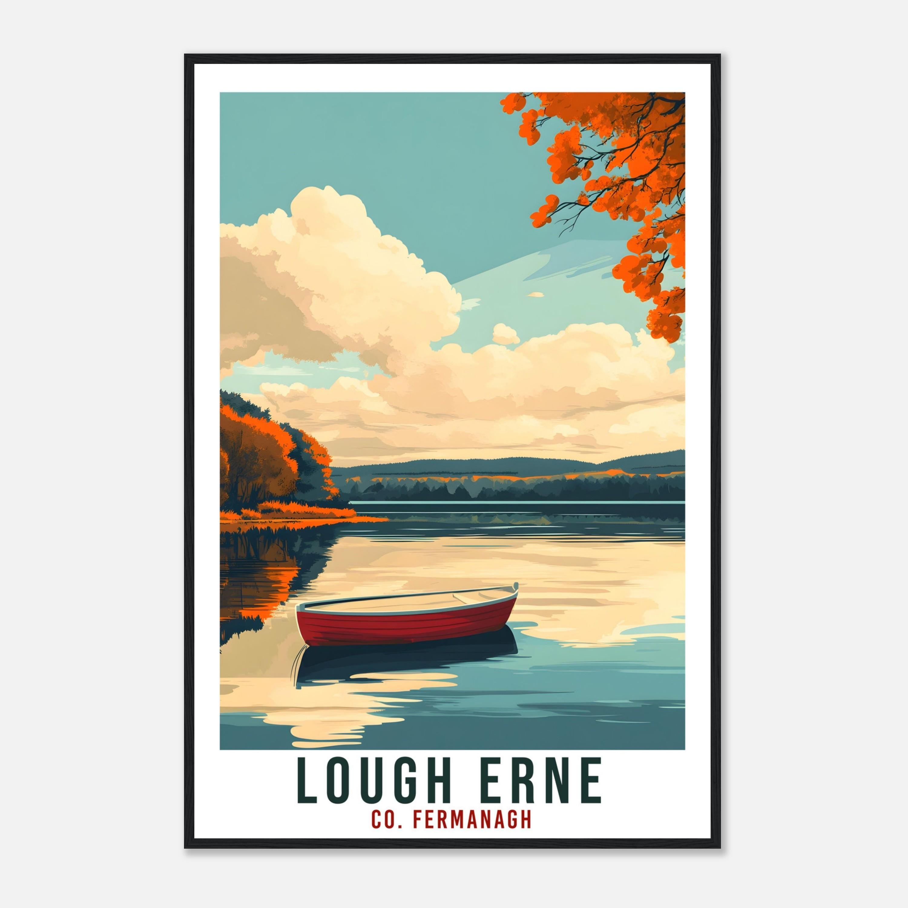 Lough Erne Travel Print Fermanagh Home Decor Lough Erne Wall Art Wall Hanging Art Lover Artwork Travel Poster Northern Ireland Travel Art
