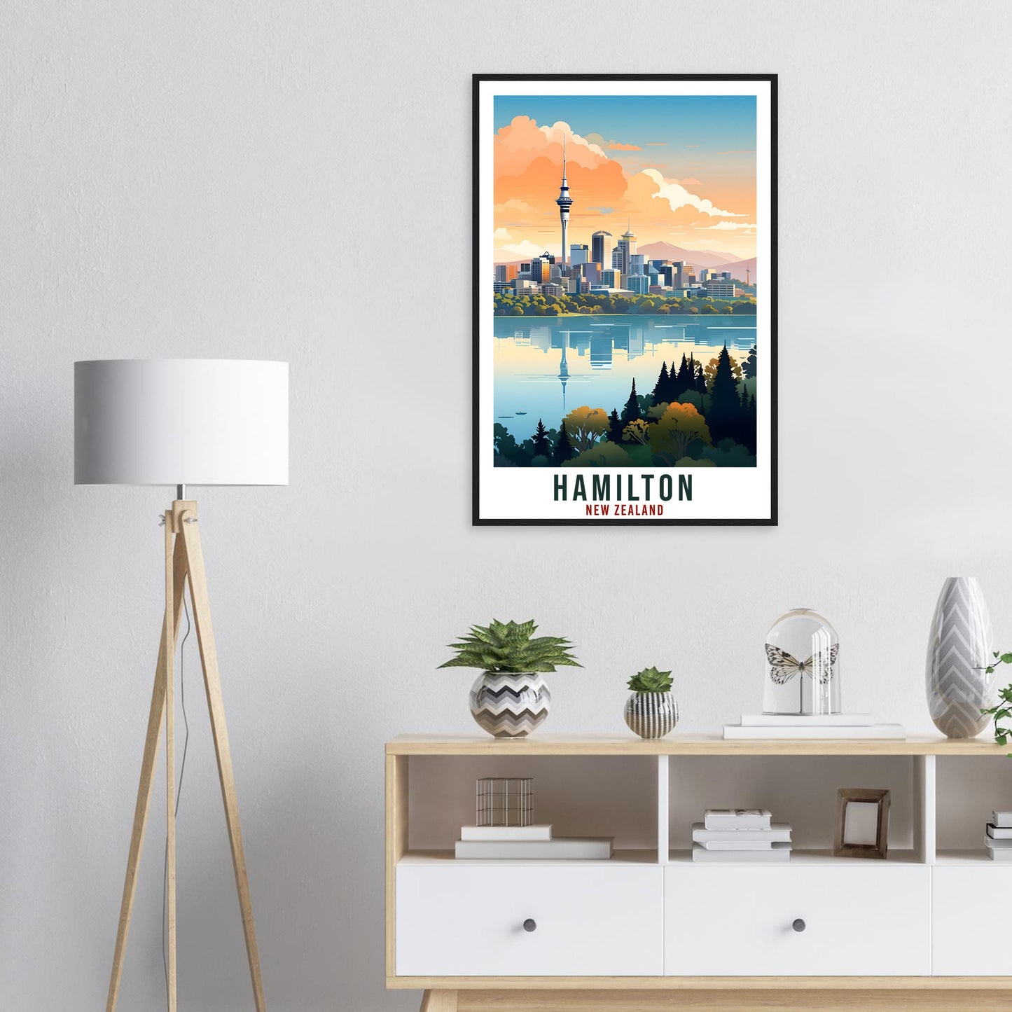 Hamilton Travel Print Wall Art Hamilton New Zealand City Landscape Artwork Hamilton Art Gifts Hamilton Travel Poster New Zealand Art Lovers