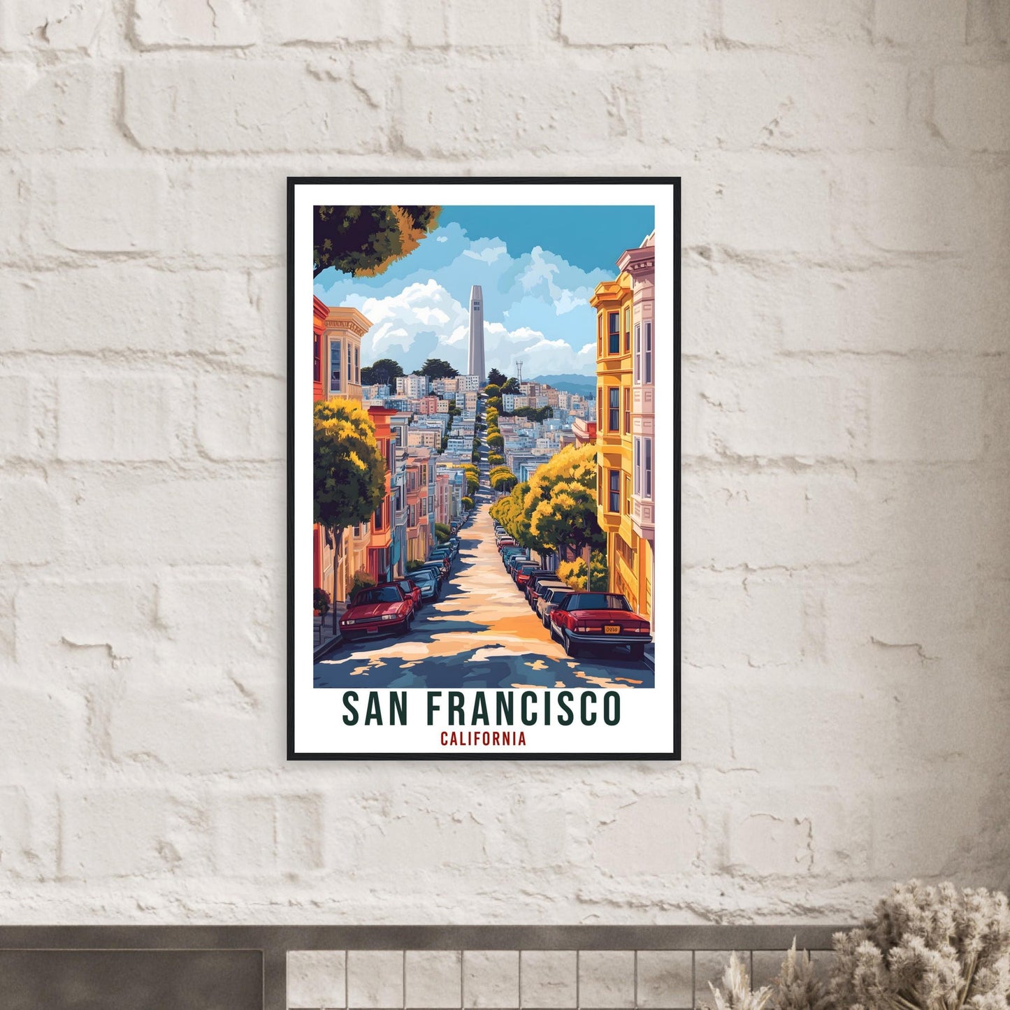 San Francisco Travel Print California Home Decor San Francisco Wall Art Gift Wall Hanging Art Lover United States Artwork Travel Poster Art