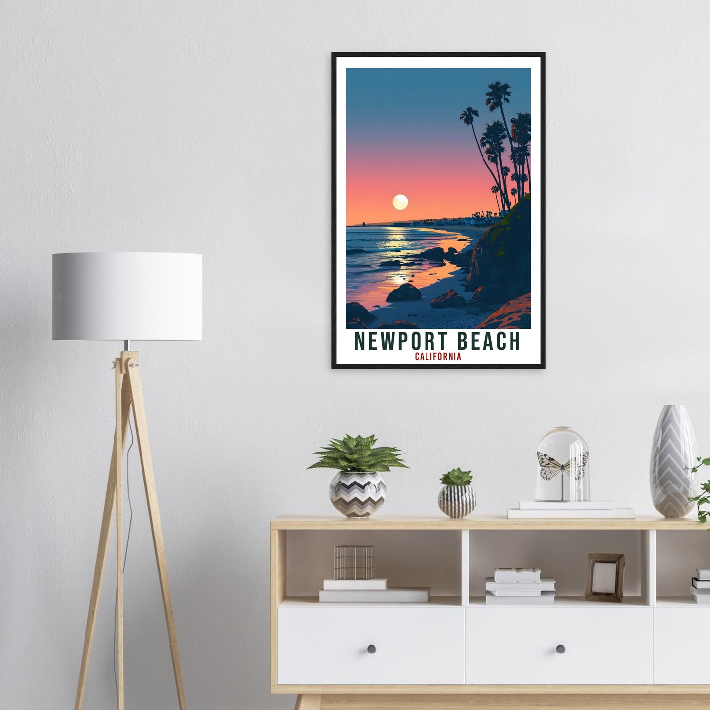 Newport Beach Travel Print California Home Decor US City Wall Art Gift Wall Hanging Art Lover Newport Beach Artwork California Travel Poster