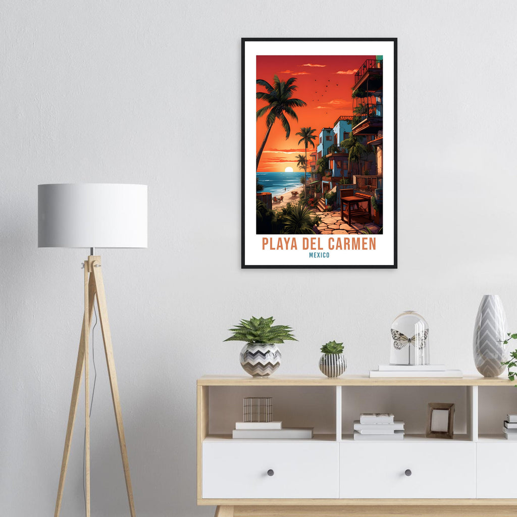 Playa Del Carmen Travel Print Wall Art Playa Del Carmen Sunset Wall Hanging Travel Poster Mexico Home Decor Mexico Travel Gift Art Lovers
