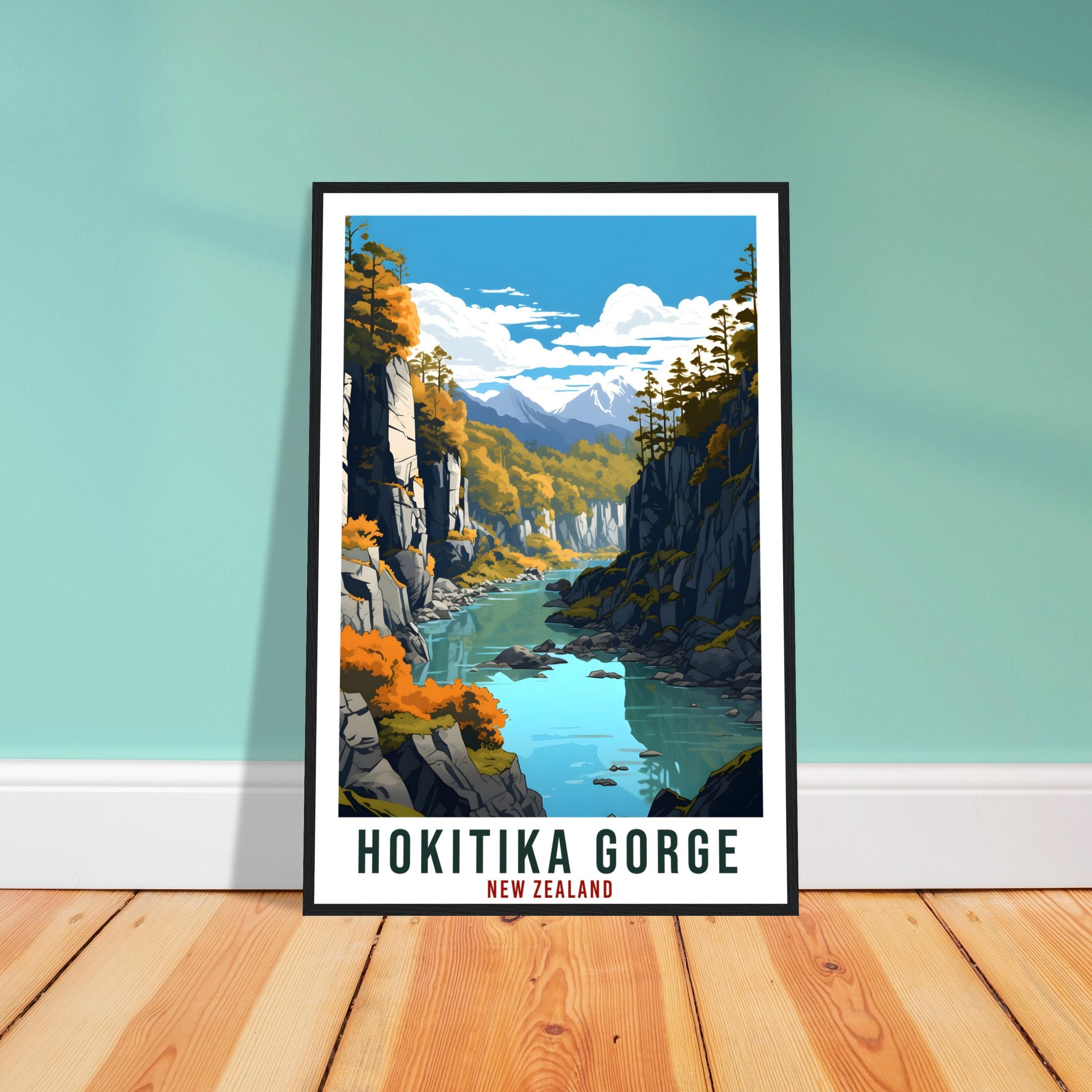 Hokitika Gorge Travel Print Wall Art Hokitika Gorge New Zealand Artwork Art Gifts Hokitika Gorge Travel Poster New Zealand Art Lovers Gift