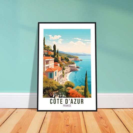 Côte D'azur Travel Print France Wall Art Côte D'azur Wall Hanging Home Décor France Gift Art Lovers French Art Lover Gift Côte D'azur Print