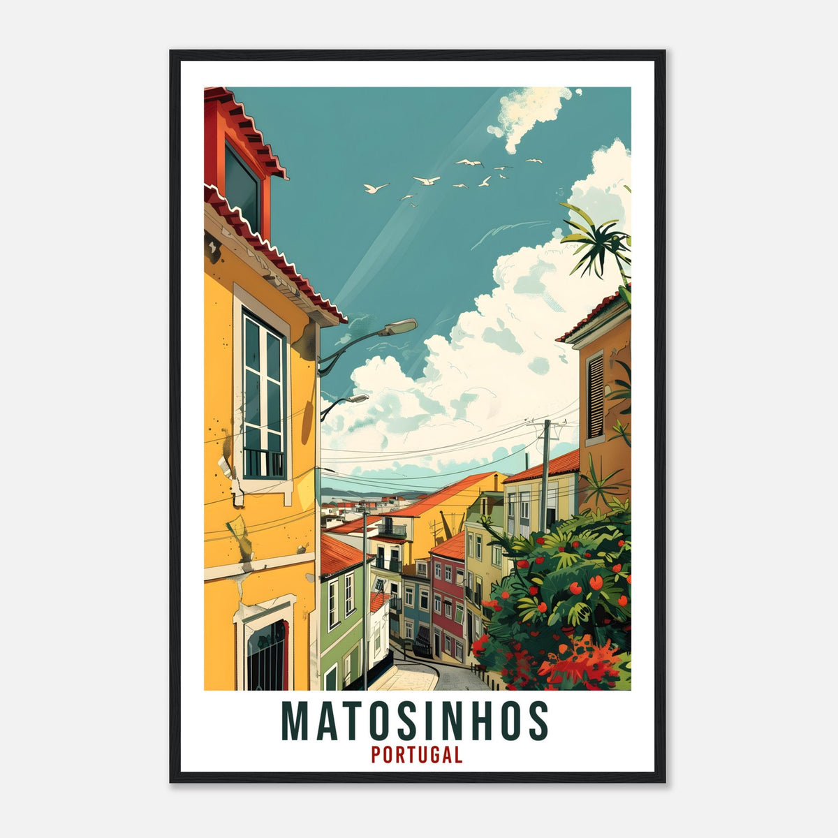 Matosinhos Travel Print Home Decoration Wall Art Wall Hanging Art Lover Portugal Artwork Portugal Matosinhos Travel Poster Holiday Print