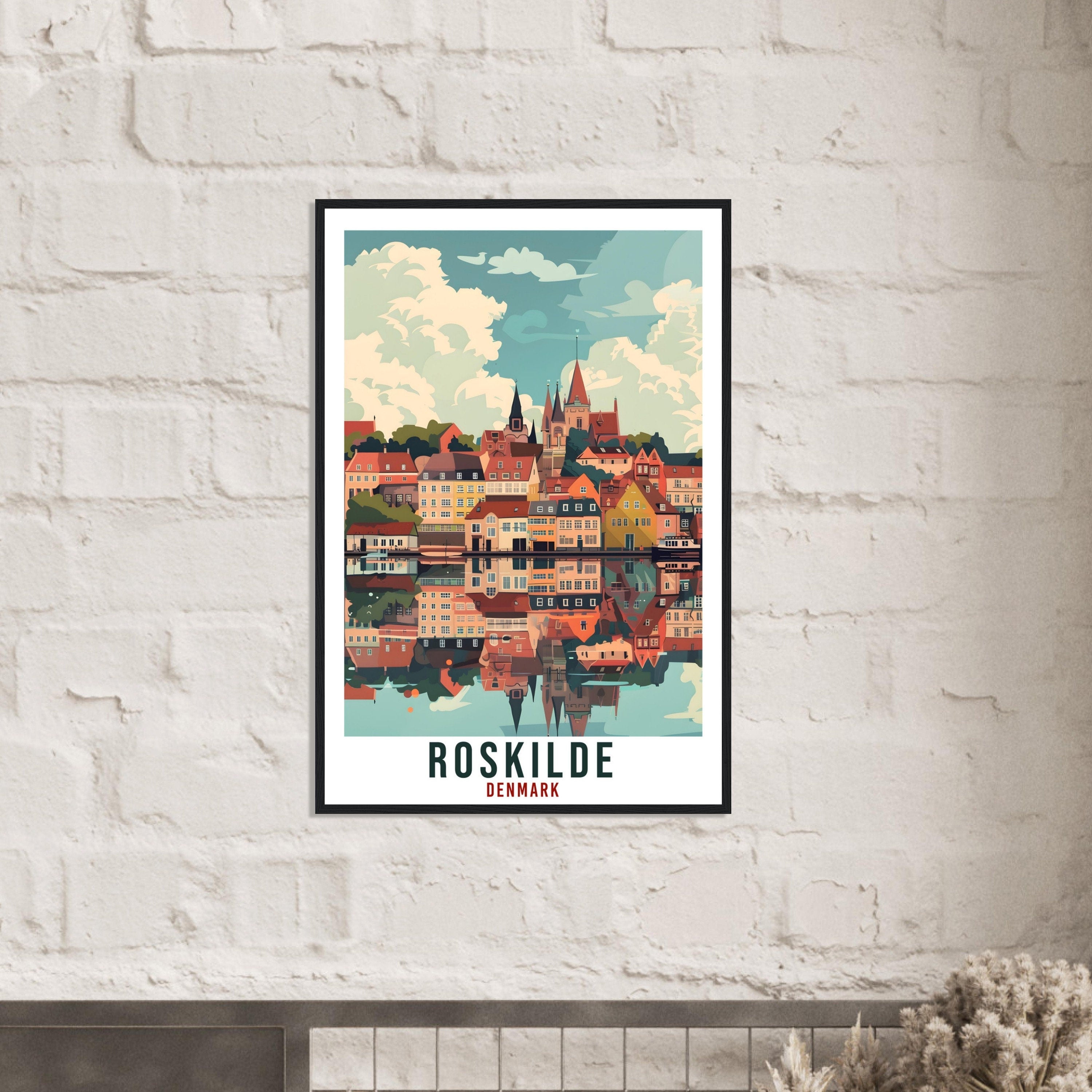 Roskilde Travel Print Denmark Wall Art Wall Hanging Home Living Décor Roskilde Gift Art Lover Gift Denmark Artwork Gift Danish Travel Poster