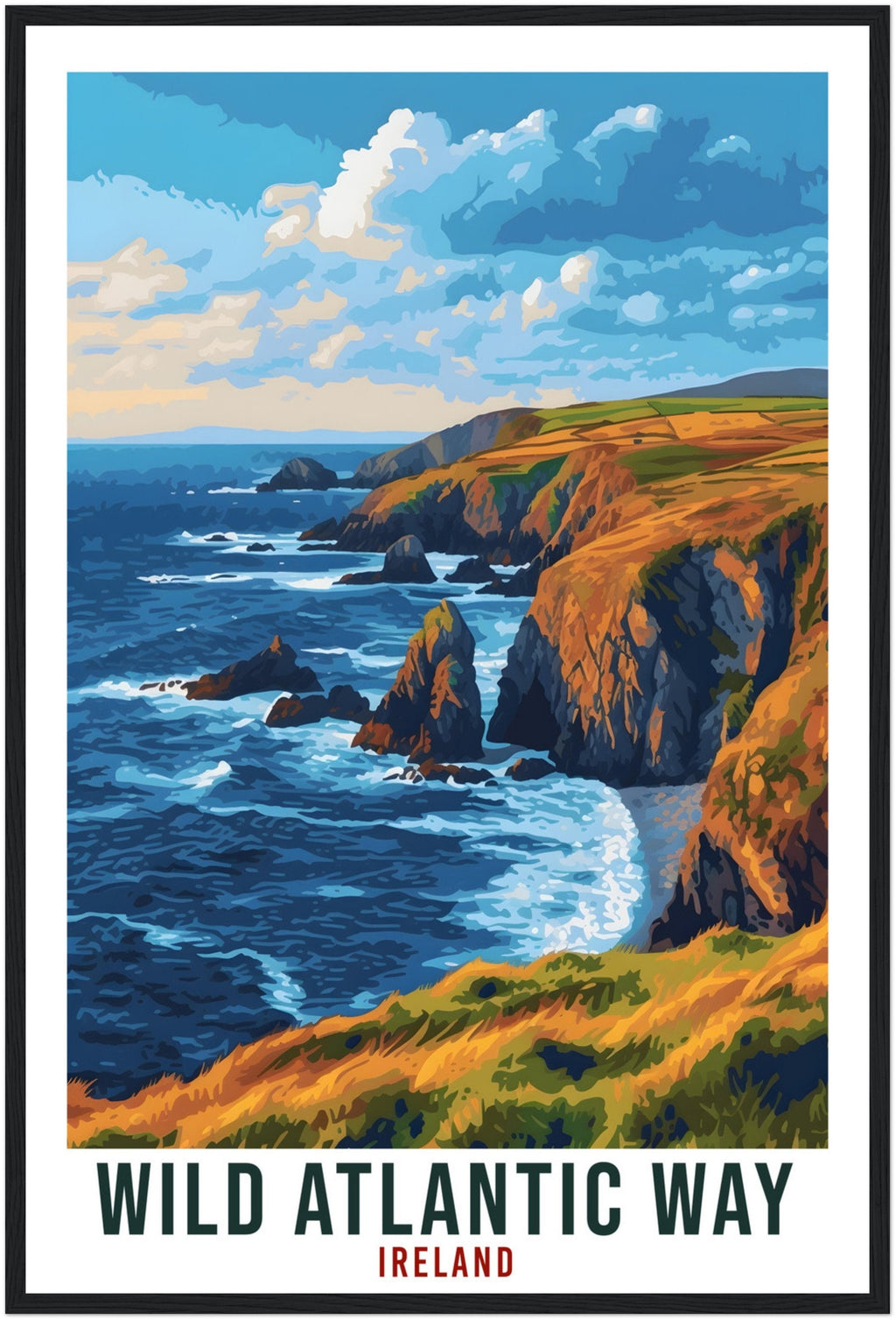 Wild Atlantic Way Travel Print Ireland Home Decoration Wall Art Gift Wall Hanging Art Lover Irish Artwork Wild Atlantic Way Travel Poster