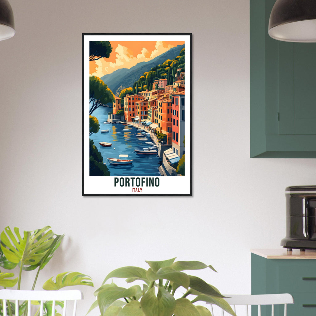 Portofino Travel Print Italy Home Decor Portofino Wall Art Gift Wall Hanging Art Lover Portofino Italian Artwork Travel Poster Travel Gift