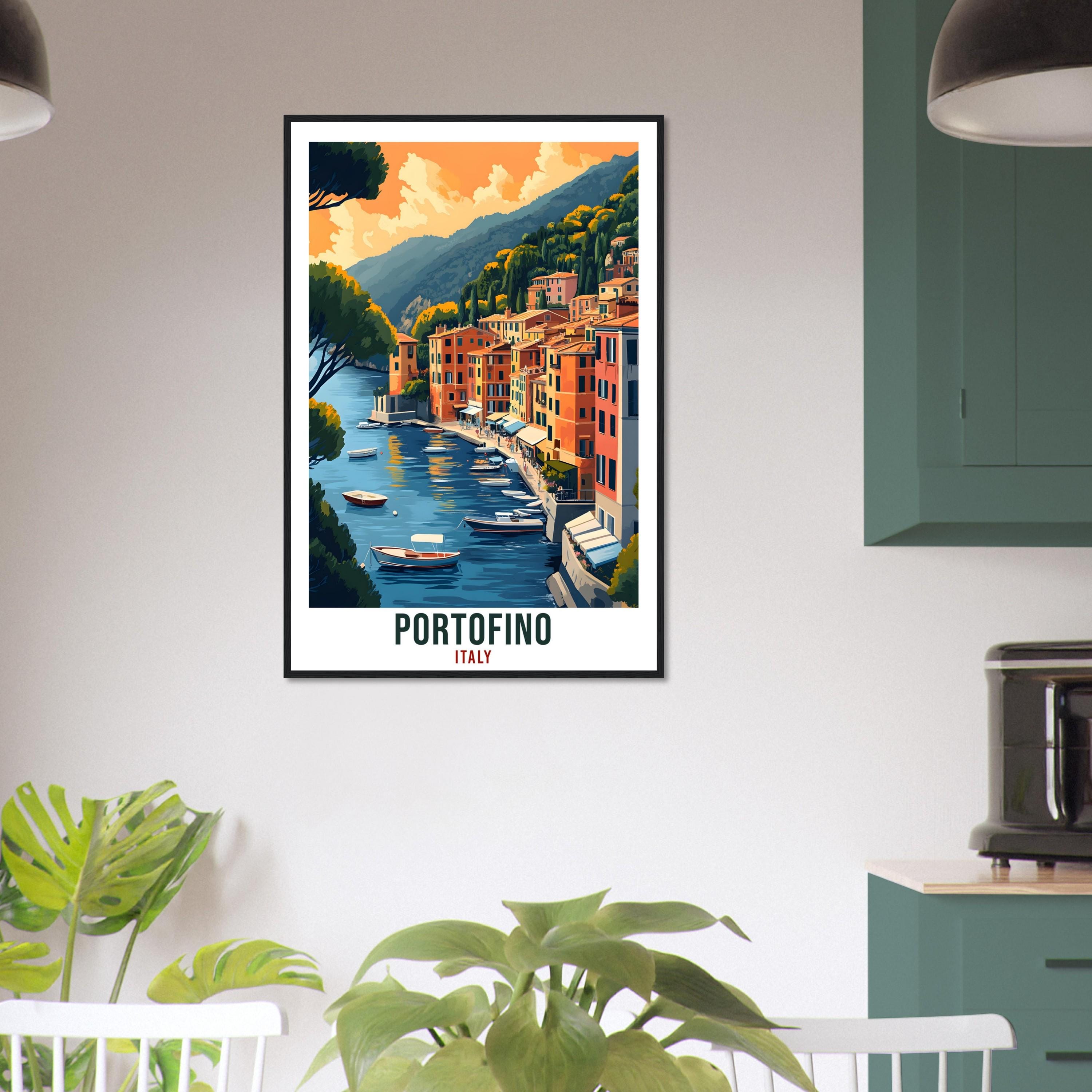 Portofino Travel Print Italy Home Decor Portofino Wall Art Gift Wall Hanging Art Lover Portofino Italian Artwork Travel Poster Travel Gift