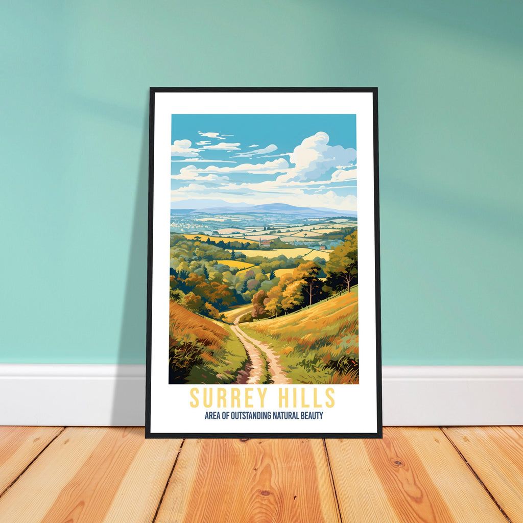 Surrey Hills Travel Print Surrey Hills Home Decoration Mountain Landscape England Nature Wall Hanging Surrey Hills Artwork Travel Poster