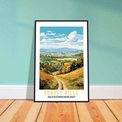 Surrey Hills Travel Print Surrey Hills Home Decoration Mountain Landscape England Nature Wall Hanging Surrey Hills Artwork Travel Poster