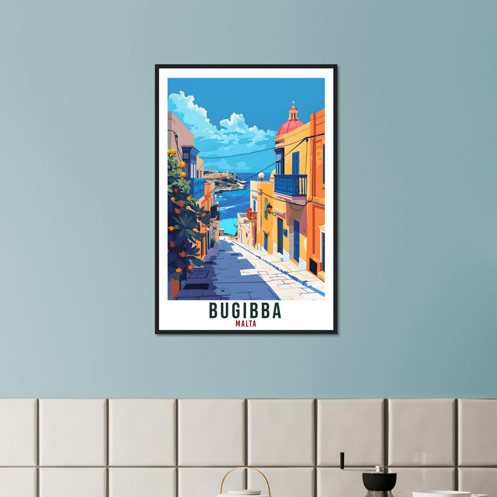 Bugibba Travel Print Malta Wall Art Wall Hanging Home Living Décor Bugibba Gift Art Lovers Gift Malta Artwork Gift Malta Travel Poster