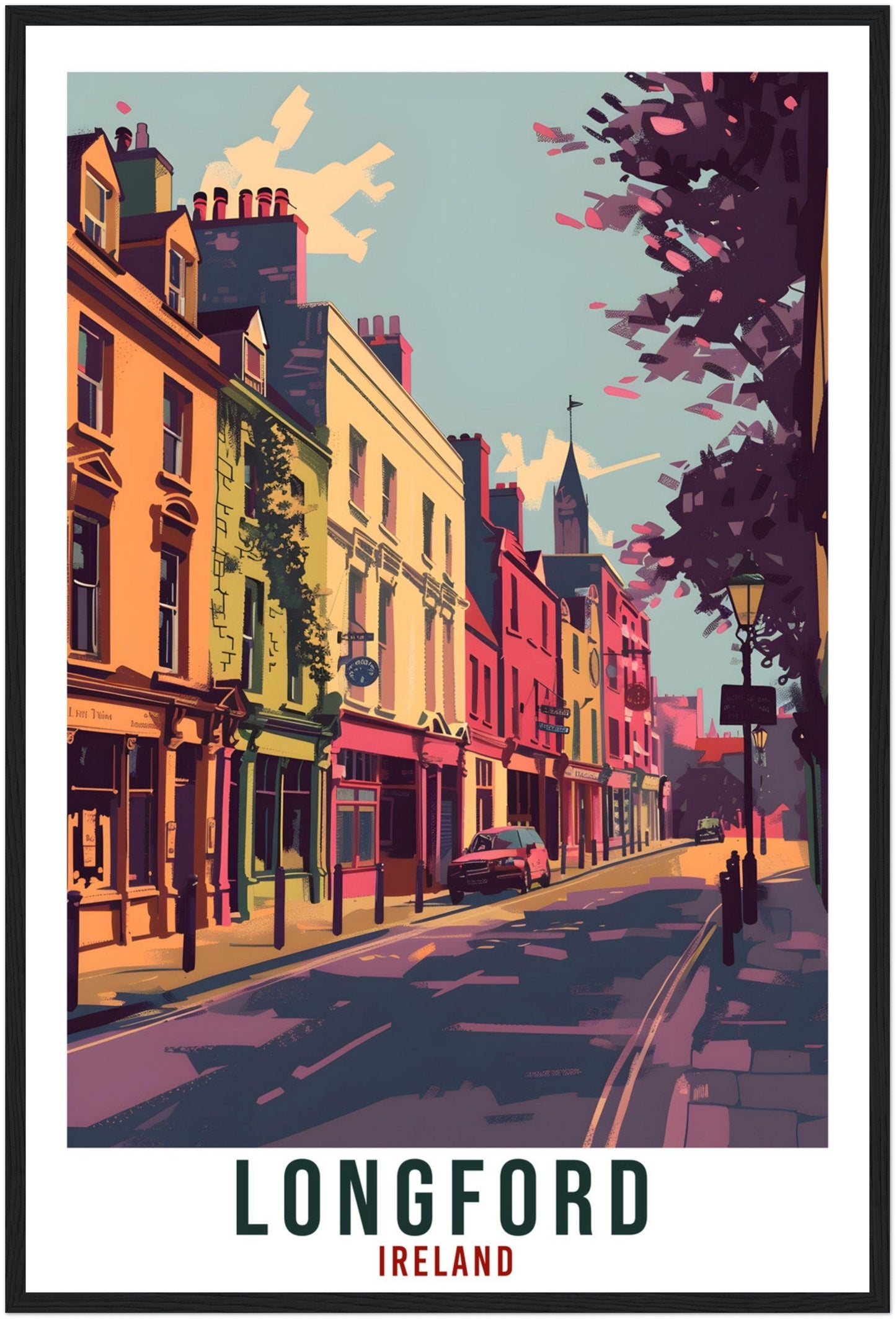 Longford Travel Print Ireland Wall Art Wall Hanging Home Living Décor Longford Gift Art Lovers Gift Irish Artwork Gift Ireland Travel Poster