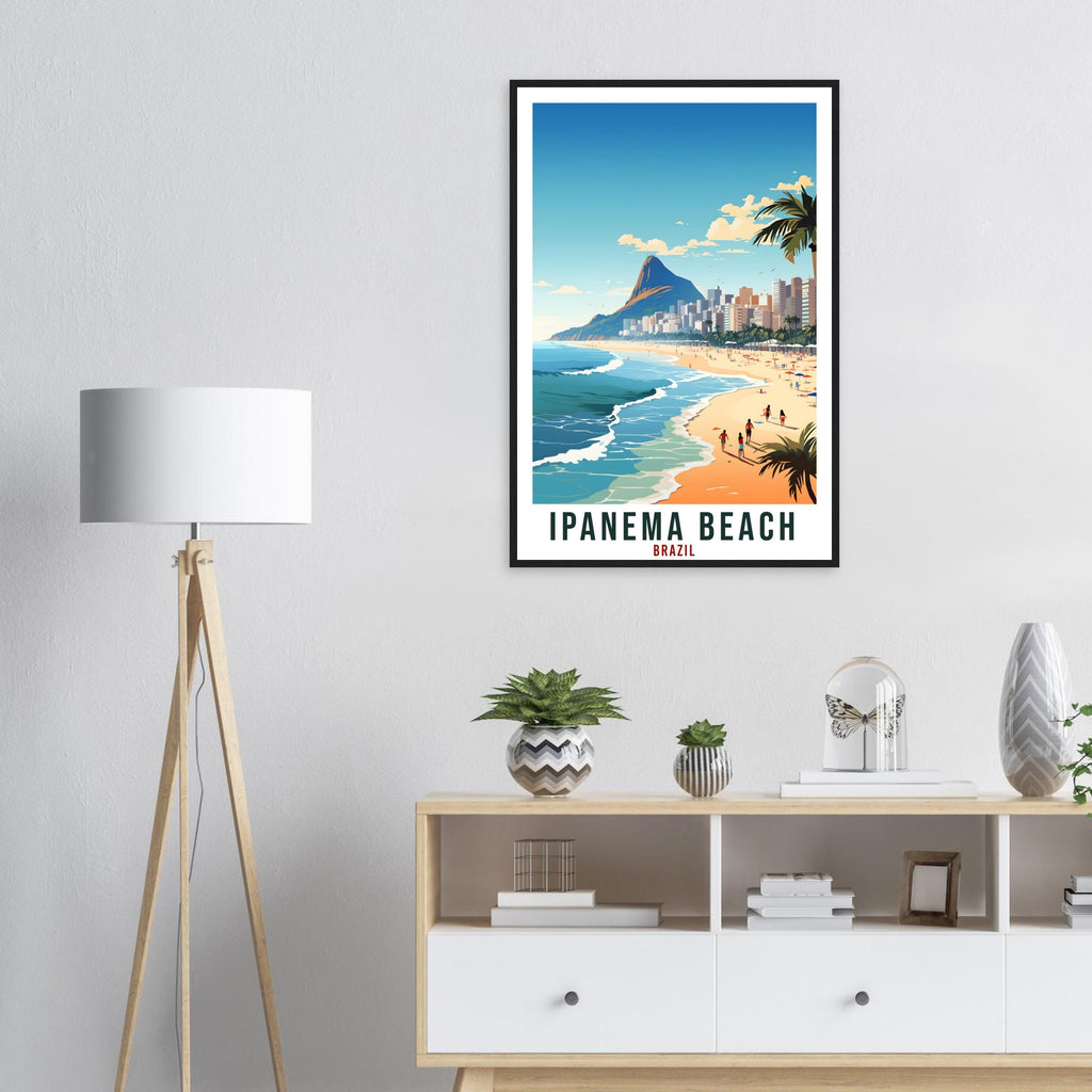 Ipanema Beach Travel Print Wall Art Ipanema Brazil Wall Hanging Artwork Ipanema Art Gifts Ipanema Beach Travel Poster Brazil Art Lovers Gift