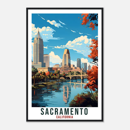 Sacramento Travel Poster California Home Decoration USA City Wall Art Gift Wall Hanging Art Lover California Artwork Sacramento Travel Print
