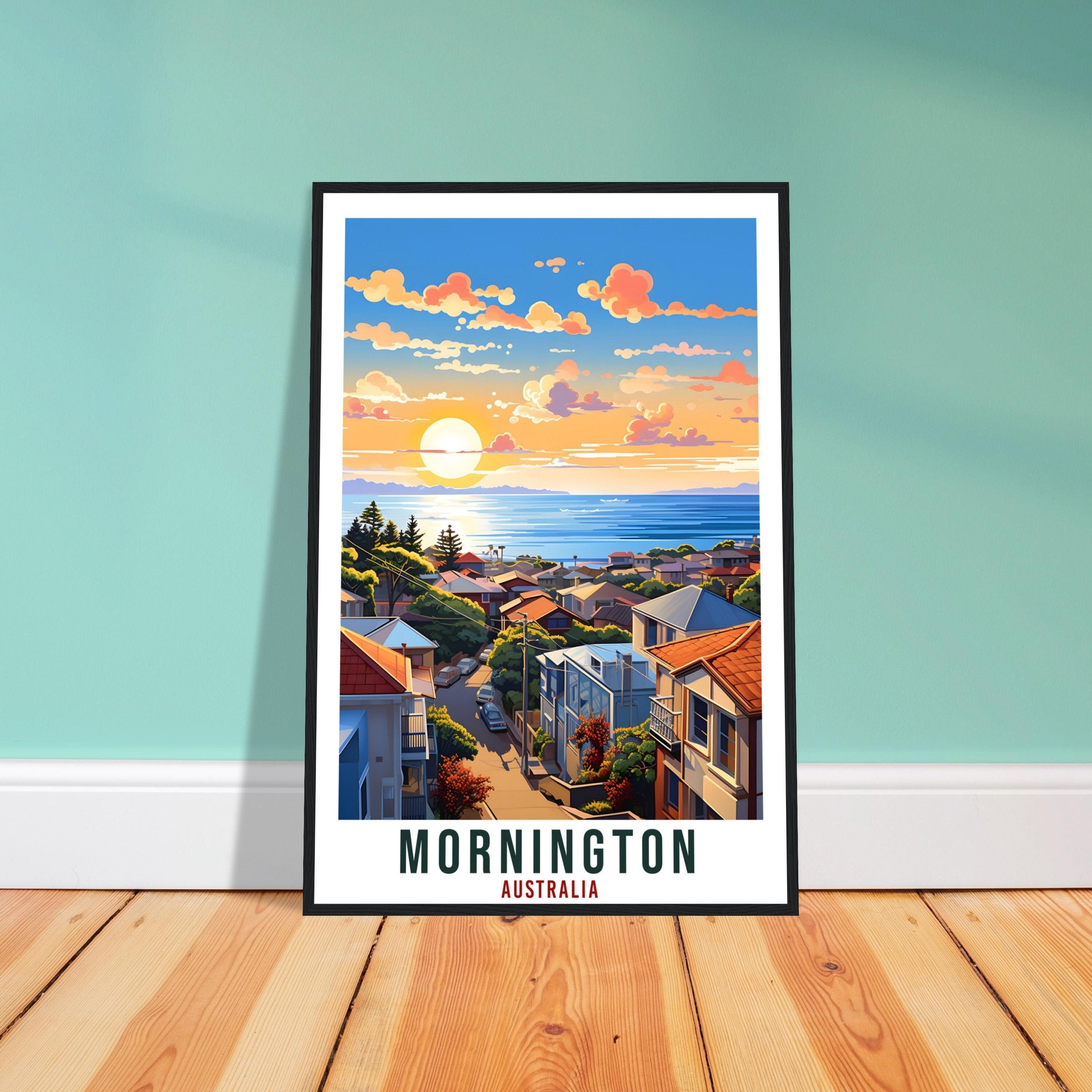 Mornington Australia Travel Print Art Gift Mornington Home Décor Artwork Wall Hanging Mornington Travel Poster Australian Wall Art Sunset