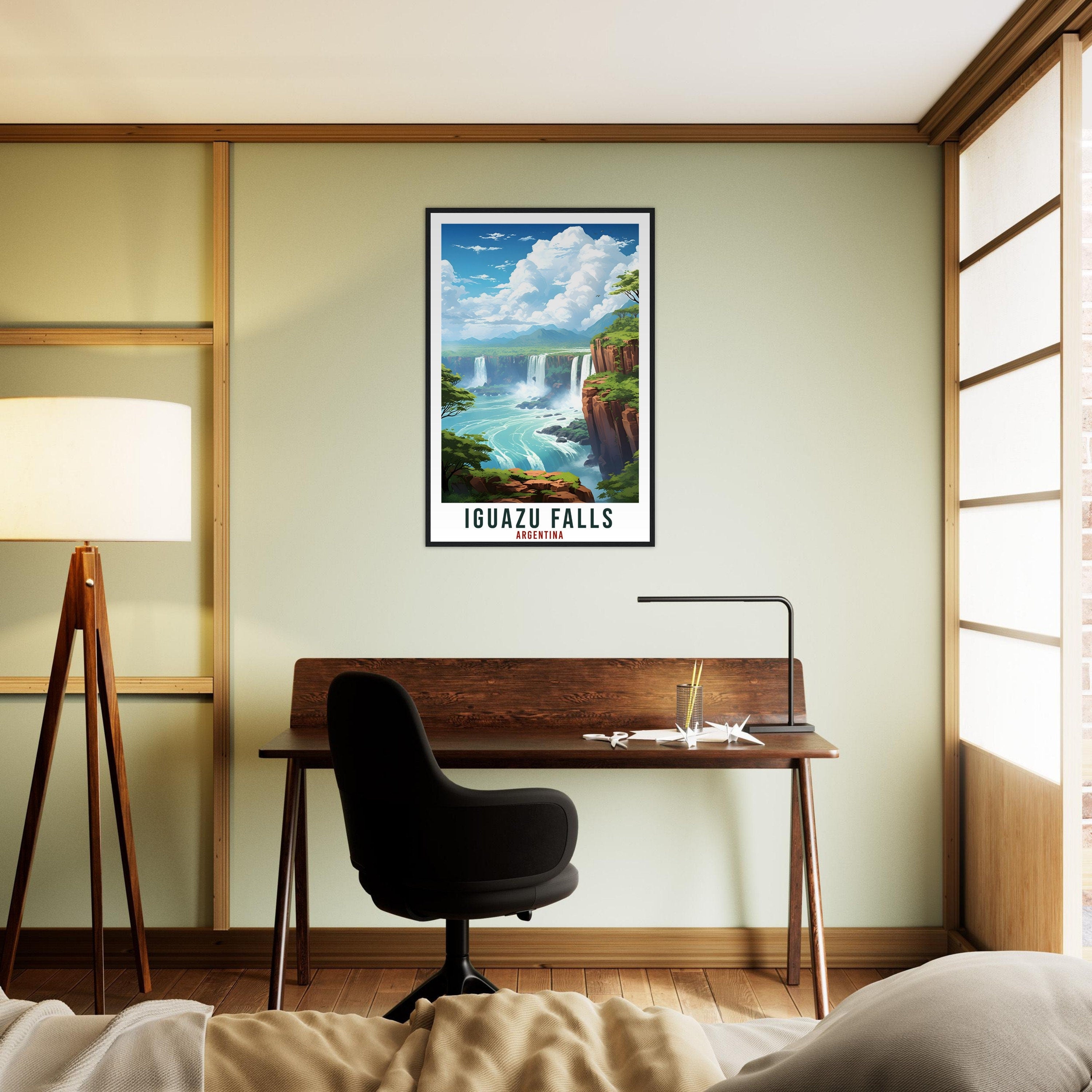 Iguazu Falls Travel Print Wall Art Iguazu Argentina City Landscape Artwork Iguazu Falls Art Gift Iguazu Falls Travel Poster Argentinian Art