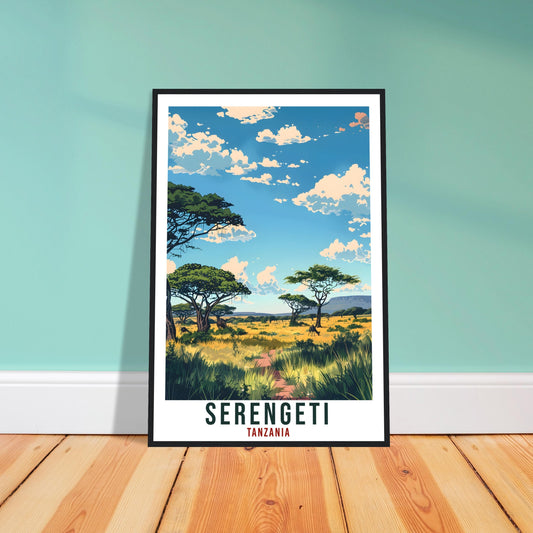 Serengeti Tanzania Travel Print Wall Art Wall Hanging Home Décor Serengeti Gift Art Lovers Tanzania Artwork Print African Landmark Poster
