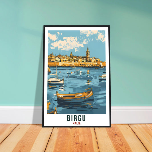 Birgu Travel Print Malta Wall Art Wall Hanging Home Living Décor Birgu Gift Art Lovers Gift Malta Artwork Gift Birgu Malta Travel Poster