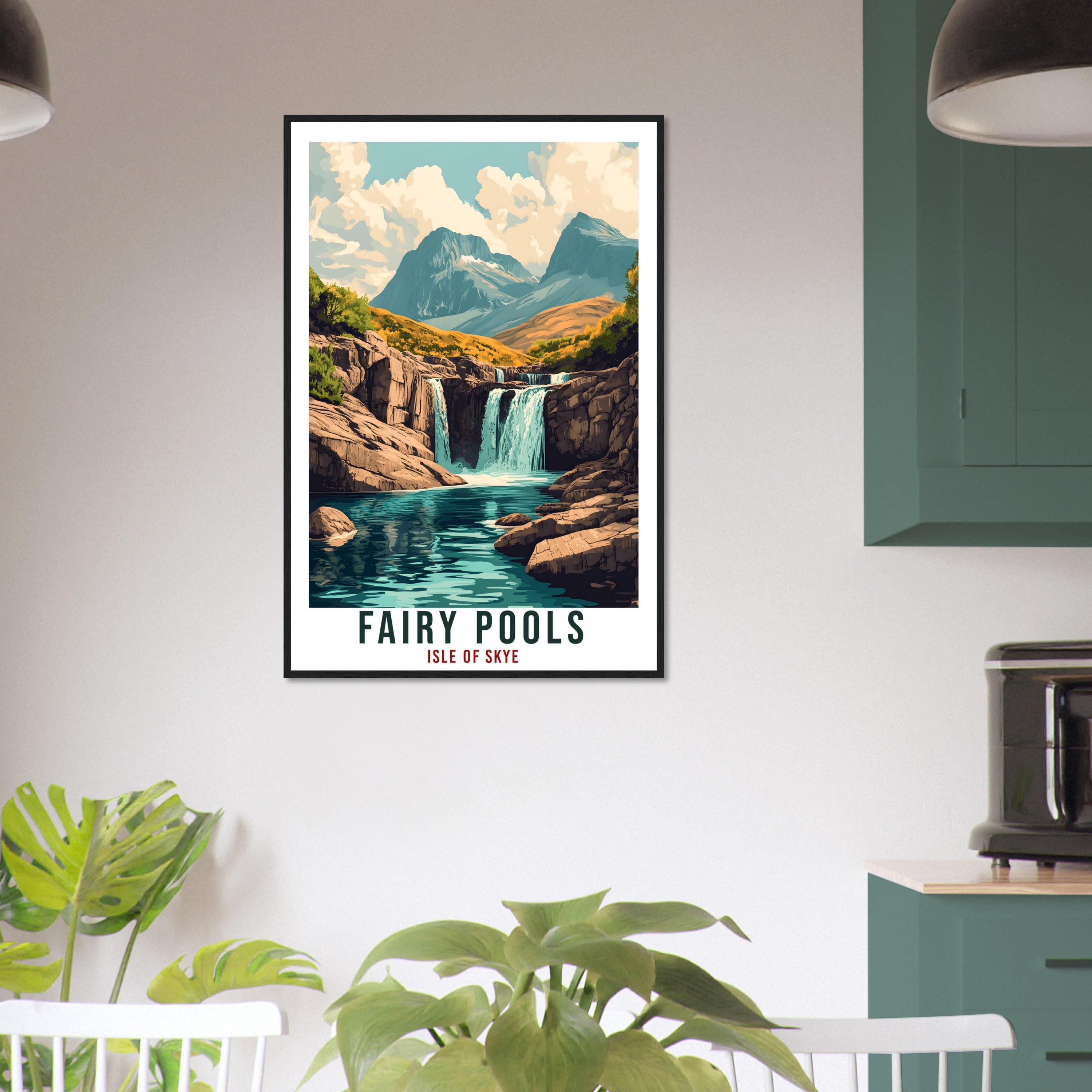 Fairy Pools Travel Print Scotland Decor Fairy Pools Wall Art Wall Hanging Art Lover Scotland Artwork Travel Poster Fairy Pools Travel Art