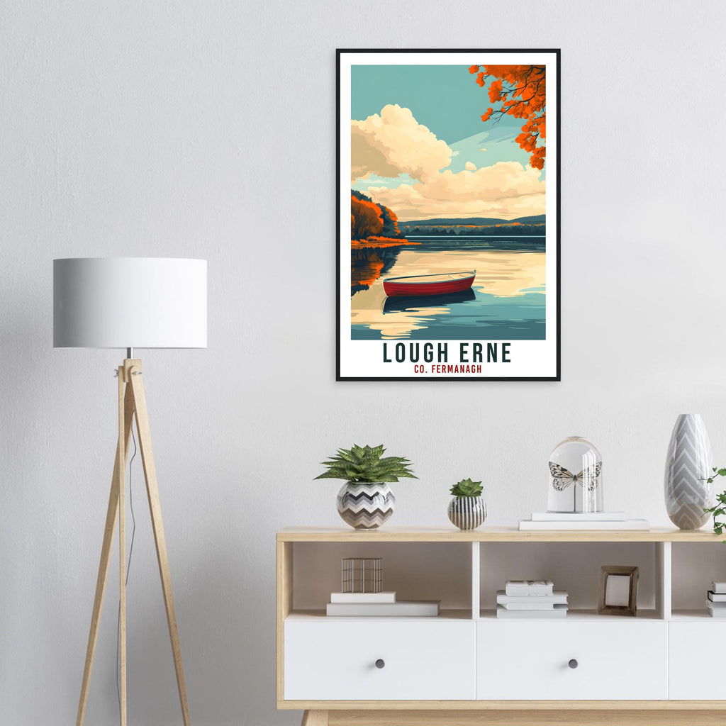 Lough Erne Travel Print Fermanagh Home Decor Lough Erne Wall Art Wall Hanging Art Lover Artwork Travel Poster Northern Ireland Travel Art