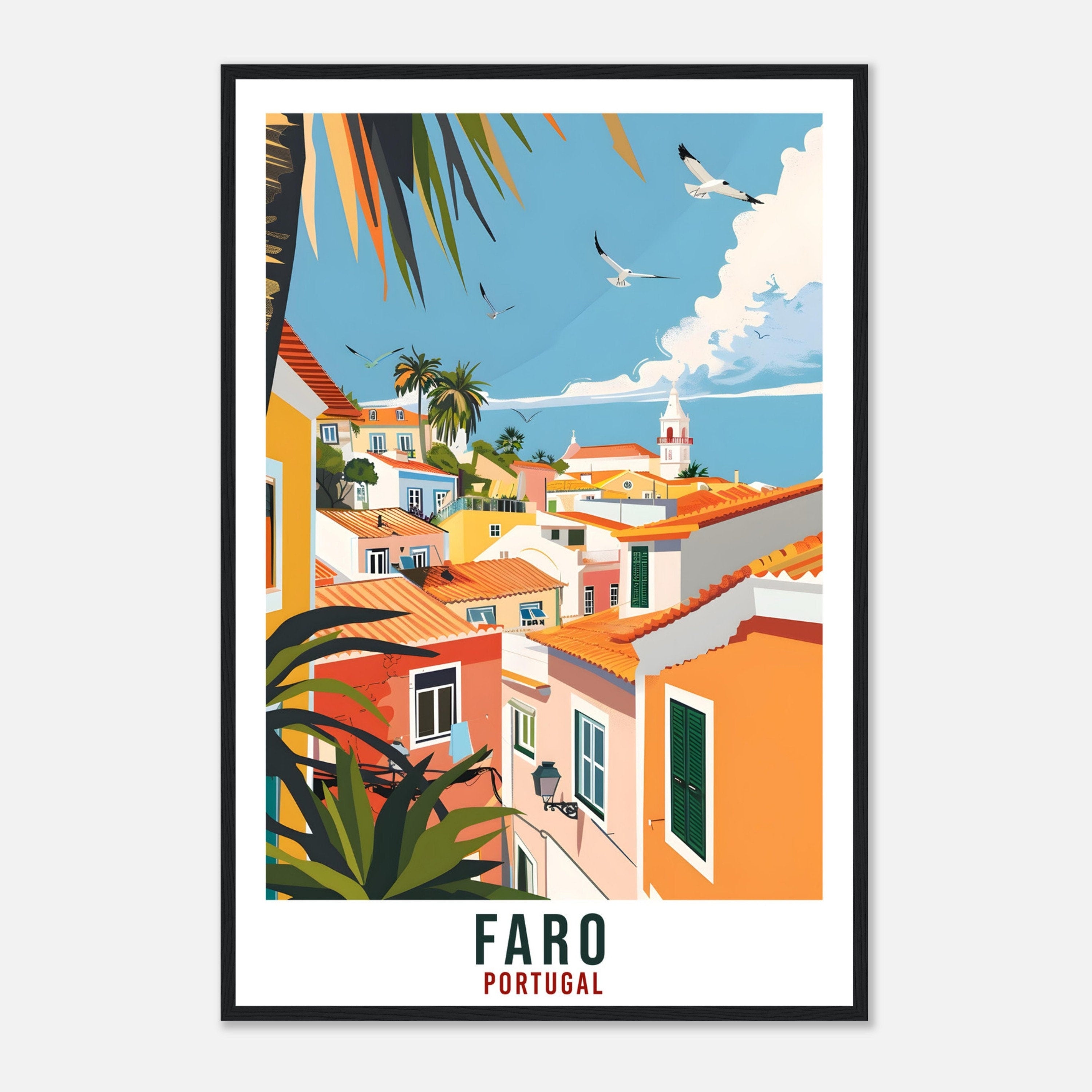 Faro Travel Print Home Decoration Wall Art Gift Wall Hanging Art Lover Portugal Artwork Portugal Faro Travel Poster Holiday Print Portuguese