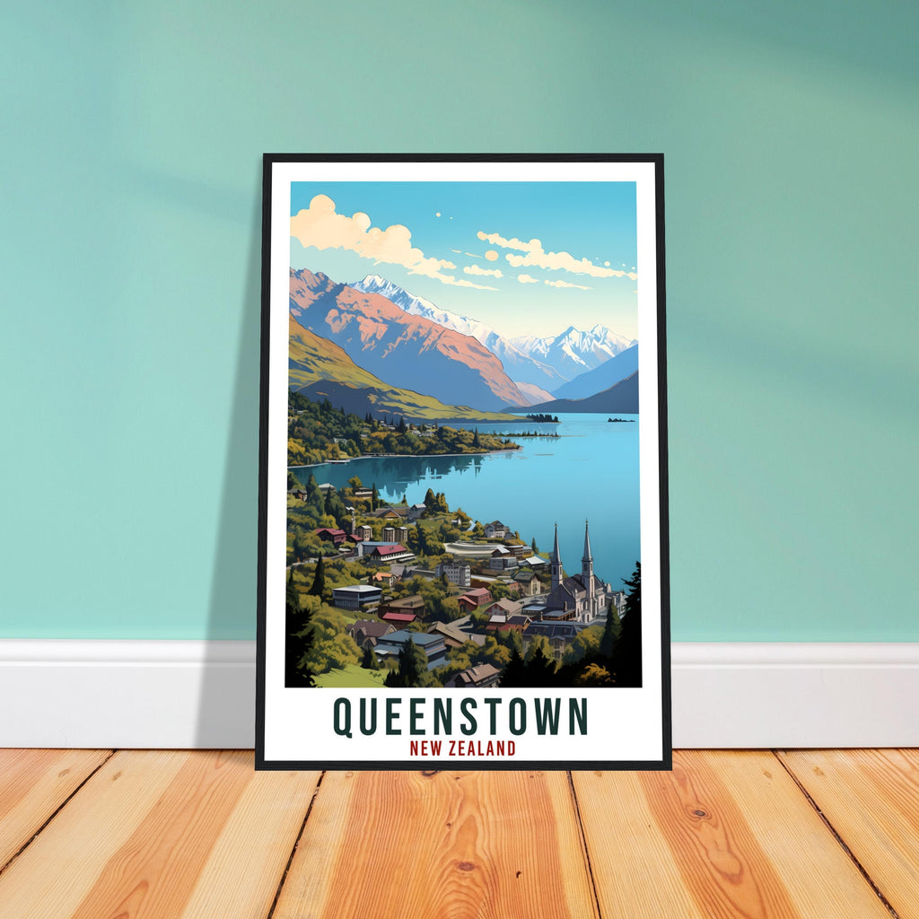 Queenstown Travel Print Wall Art Queenstown New Zealand City Artwork Queenstown Art Gift Queenstown Travel Poster New Zealand Art Lover Gift