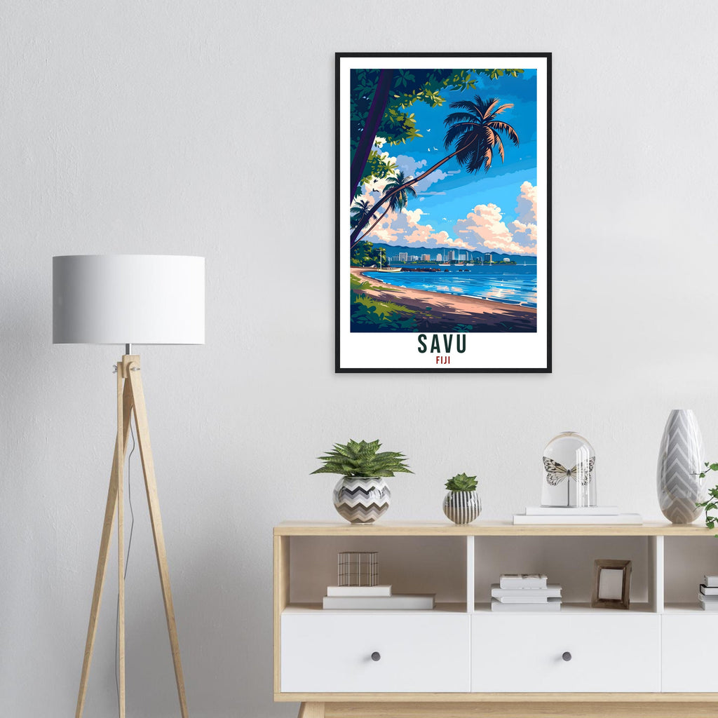 Savu Fiji Travel Print Fiji Wall Art Wall Hanging Home Décor Savu Gift Fiji Islands Landmark Artwork Travel Art Savu Fijian Travel Poster