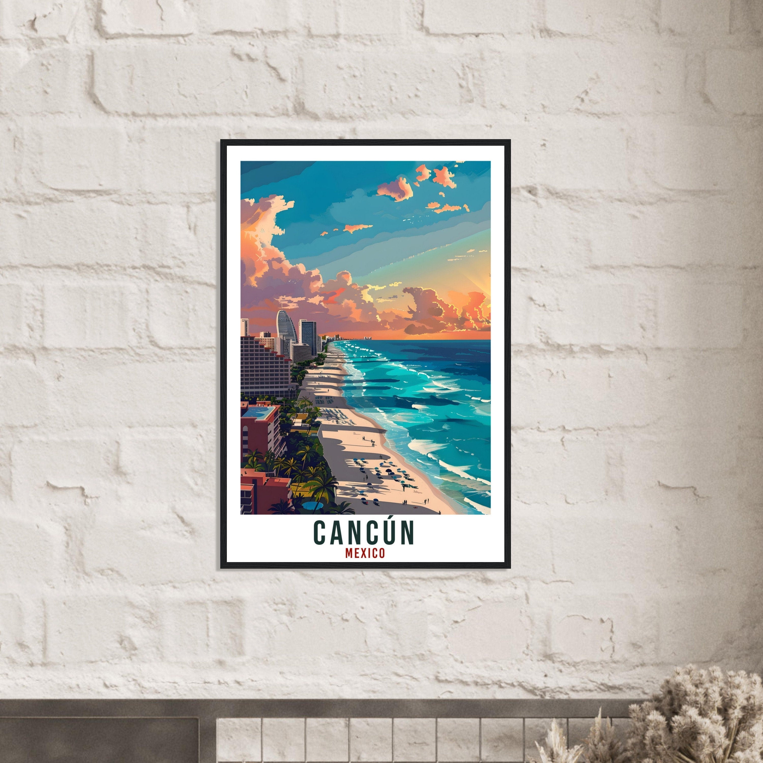 Cancún Mexico Travel Print Mexico Wall Art Wall Hanging Home Décor Cancún Gift Mexico Landmark Artwork Gift South America Travel Poster
