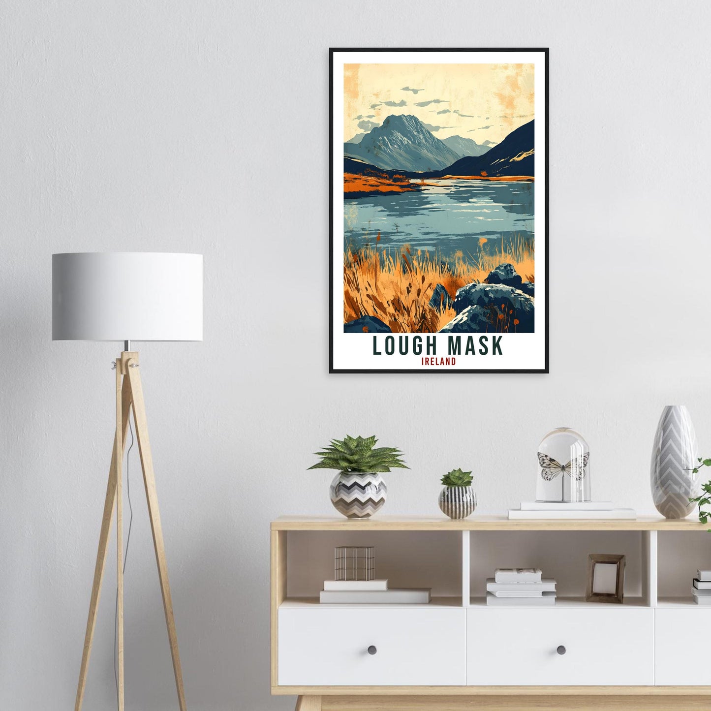 Lough Mask Travel Print Ireland Home Decor Lough Mask Wall Art Gift Wall Hanging Lough Mask Irish Artwork Travel Poster Ireland Travel Art