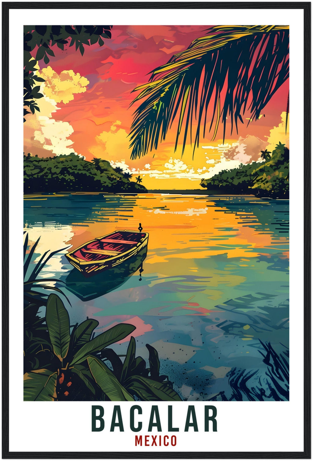 Bacalar Mexico Travel Print Mexico Wall Art Wall Hanging Home Décor Bacalar Gift Mexico Landmark Artwork Gift South America Travel Poster