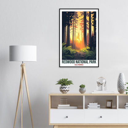 Redwood National Park California USA Travel Print Wall Art Wall Hanging Home Décor Redwood Park Gift Travel Art USA Artwork Travel Poster