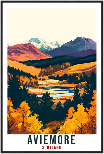 Aviemore Travel Print Scotland Home Decor Aviemore Wall Art Wall Hanging Art Lover Scotland Artwork Travel Poster Aviemore Travel Art Gift