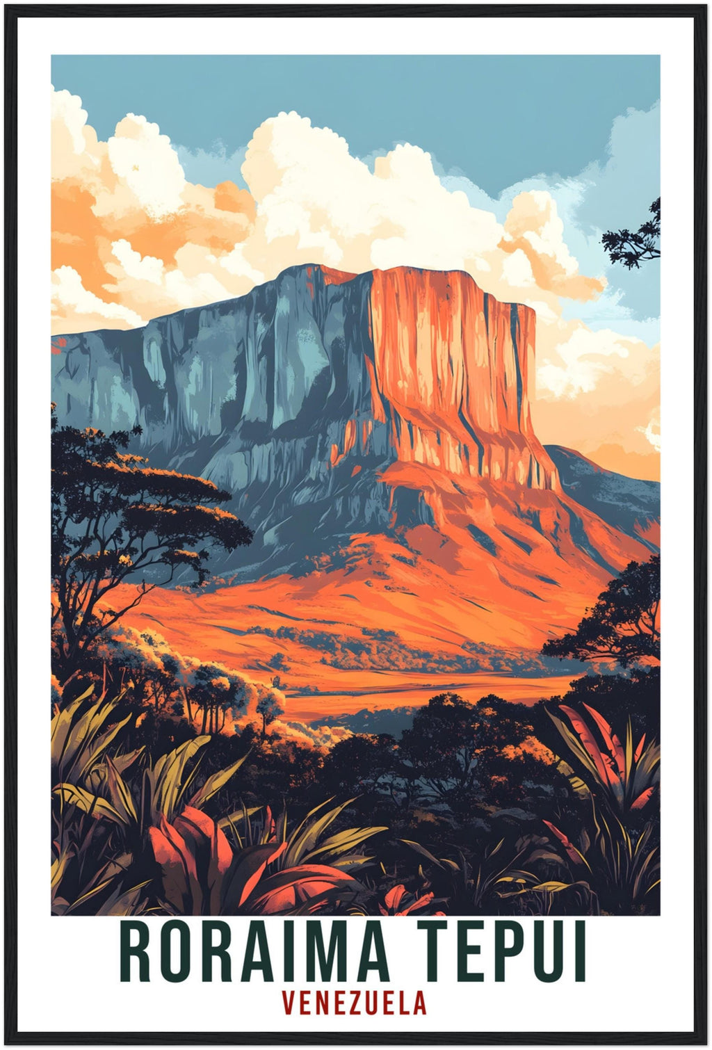 Roraima Tepui Travel Print Venezuela Decor Wall Art Gift Wall Hanging Art Lover Roraima Tepui Venezuelan Artwork Travel Poster Travel Art