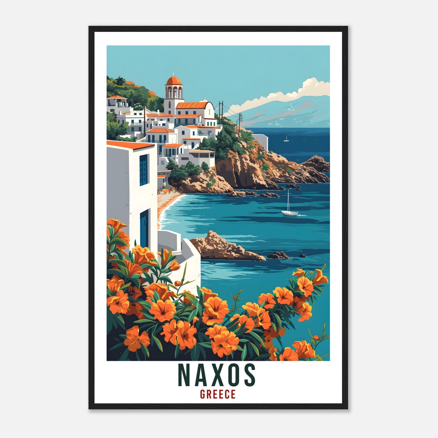 Naxos Gift Travel Print Greece Home Decoration Naxos Greek City Wall Art Gift Wall Hanging Art Lover Greece Artwork Naxos Travel Poster