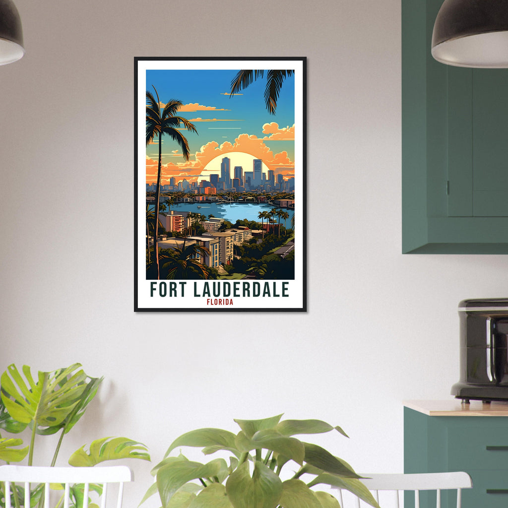 Fort Lauderdale Travel Print Florida Home Decoration USA Wall Art Gift Wall Hanging Art Lover Florida Artwork Fort Lauderdale Travel Poster