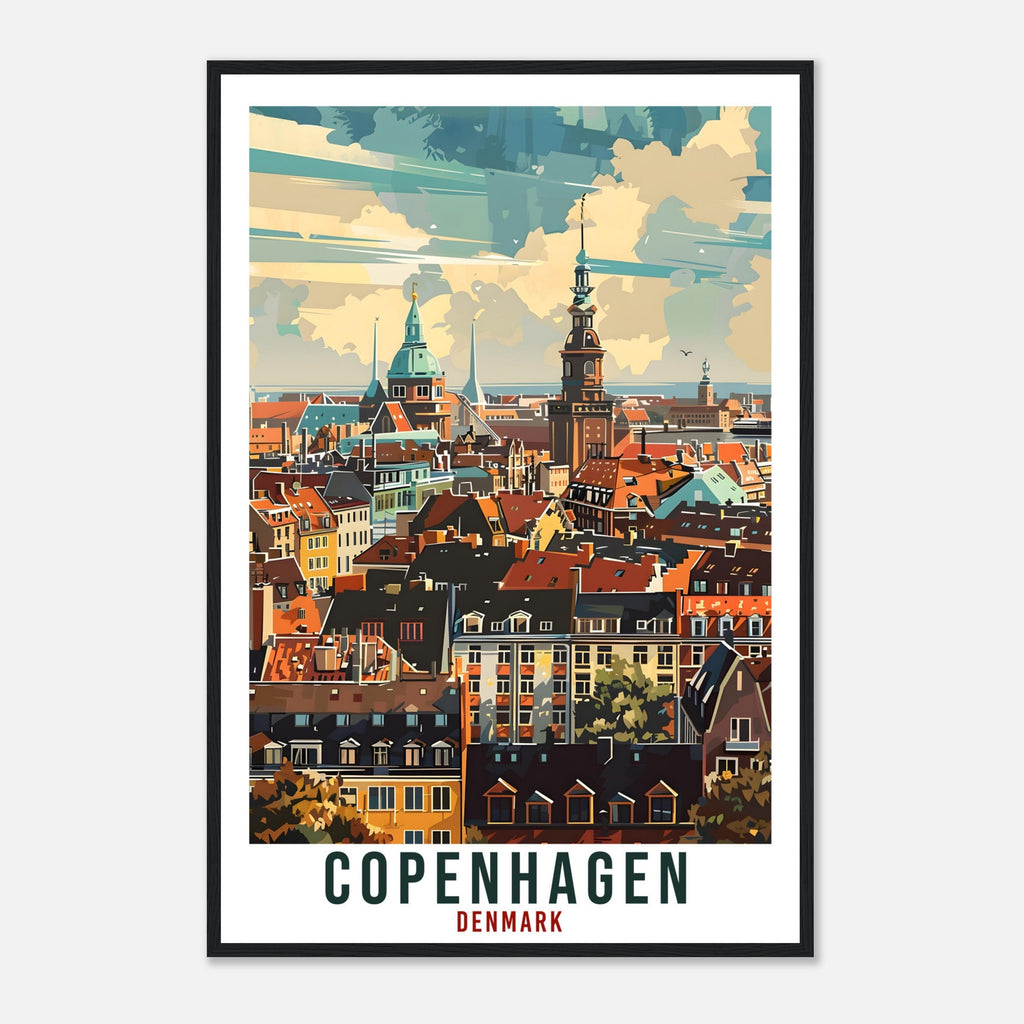 Copenhagen Travel Print Denmark Wall Art Wall Hanging Home Living Décor Copenhagen Gift Art Lovers Denmark Artwork Gift Danish Travel Poster
