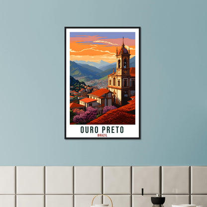 Ouro Preto Travel Print Wall Art Ouro Preto Brazil Wall Hanging Artwork Ouro Preto Art Gifts Ouro Preto Travel Poster Brazil Art Lovers Gift