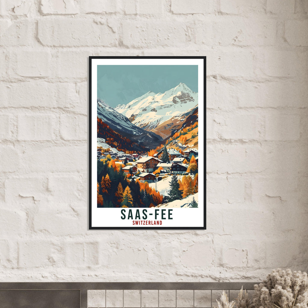 Saas-Fee Travel Print Swiss Wall Art Wall Hanging Home Living Décor Saas-Fee Gift Art Lovers Switzerland Artwork Gift Swiss Travel Poster