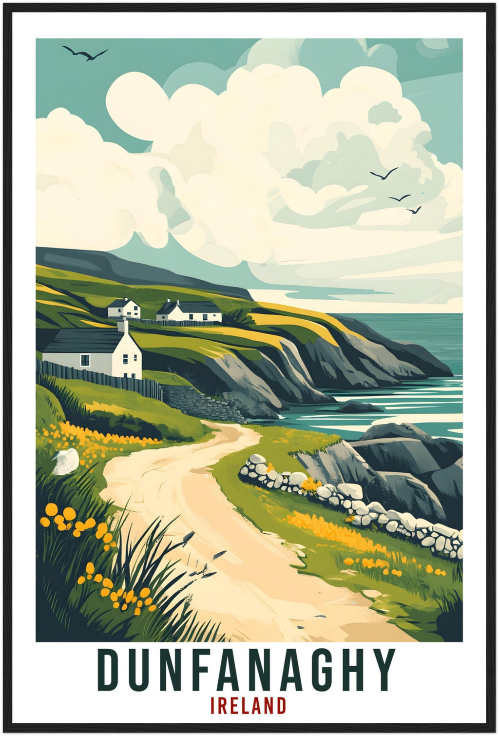 Dunfanaghy Travel Print Ireland Home Decor Donegal Wall Art Wall Hanging Art Lover Irish Artwork Travel Poster Dunfanaghy Ireland Travel Art