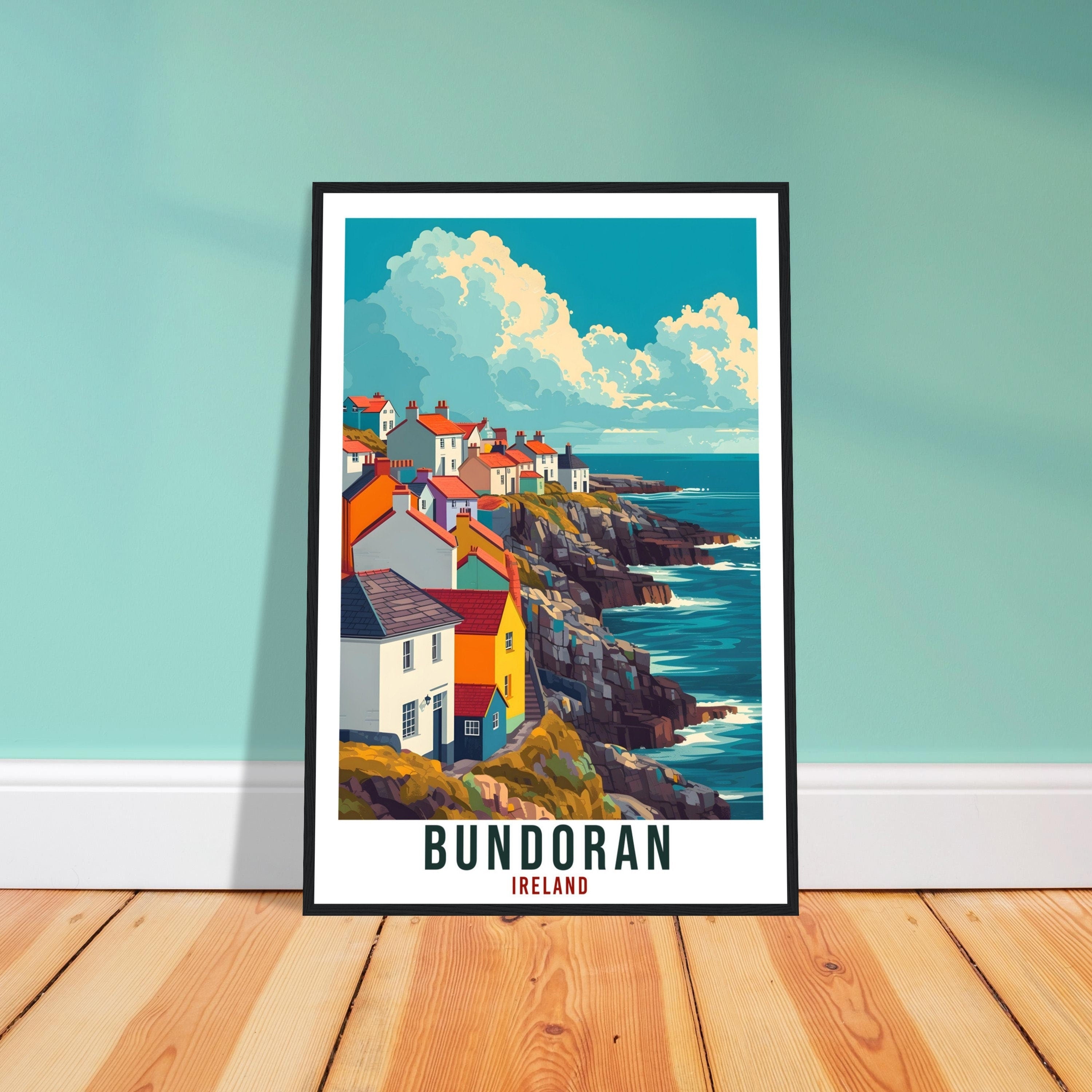 Bundoran Travel Print Ireland Home Decoration Bundoran Coast Wall Art Wall Hanging Art Lover Irish Artwork Bundoran Ireland Travel Poster
