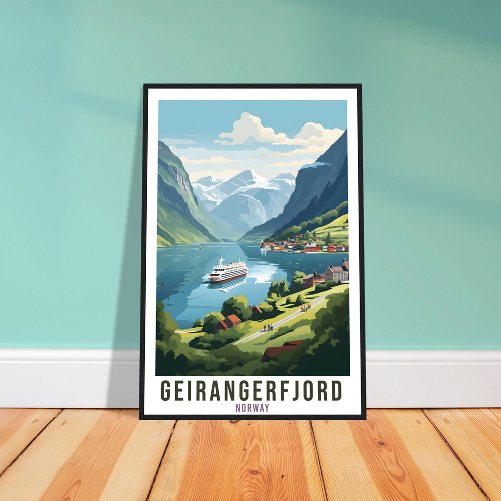 Geirangerfjord Norway Travel Print  Wall Hanging Norway Fjords Geirangerfjord Travel Poster Norway Wall Art Geirangerfjord Travel Poster