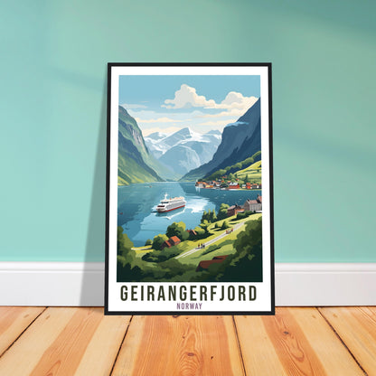 Geirangerfjord Norway Travel Print  Wall Hanging Norway Fjords Geirangerfjord Travel Poster Norway Wall Art Geirangerfjord Travel Poster