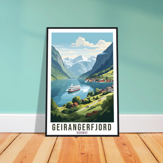 Geirangerfjord Norway Travel Print  Wall Hanging Norway Fjords Geirangerfjord Travel Poster Norway Wall Art Geirangerfjord Travel Poster