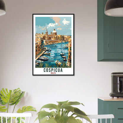 Cospicua Travel Print Malta Wall Art Wall Hanging Home Living Décor Cospicua Gift Art Lovers Gift Malta Artwork Gift Malta Travel Poster