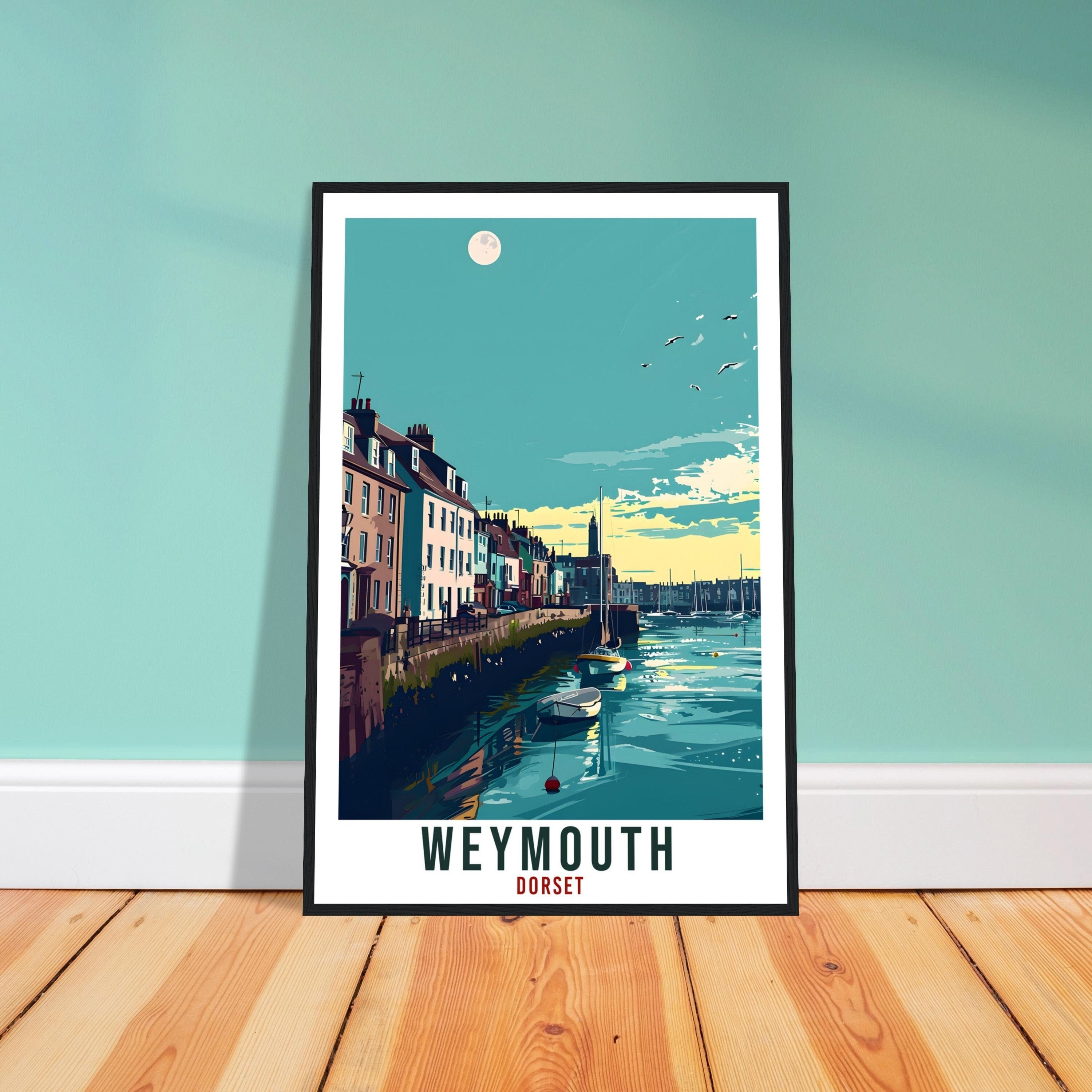 Weymouth Travel Print Dorset Wall Art Home Decor Wall Hanging Travel Art Gift Weymouth Travel Poster England Landscape Artwork Art Lover