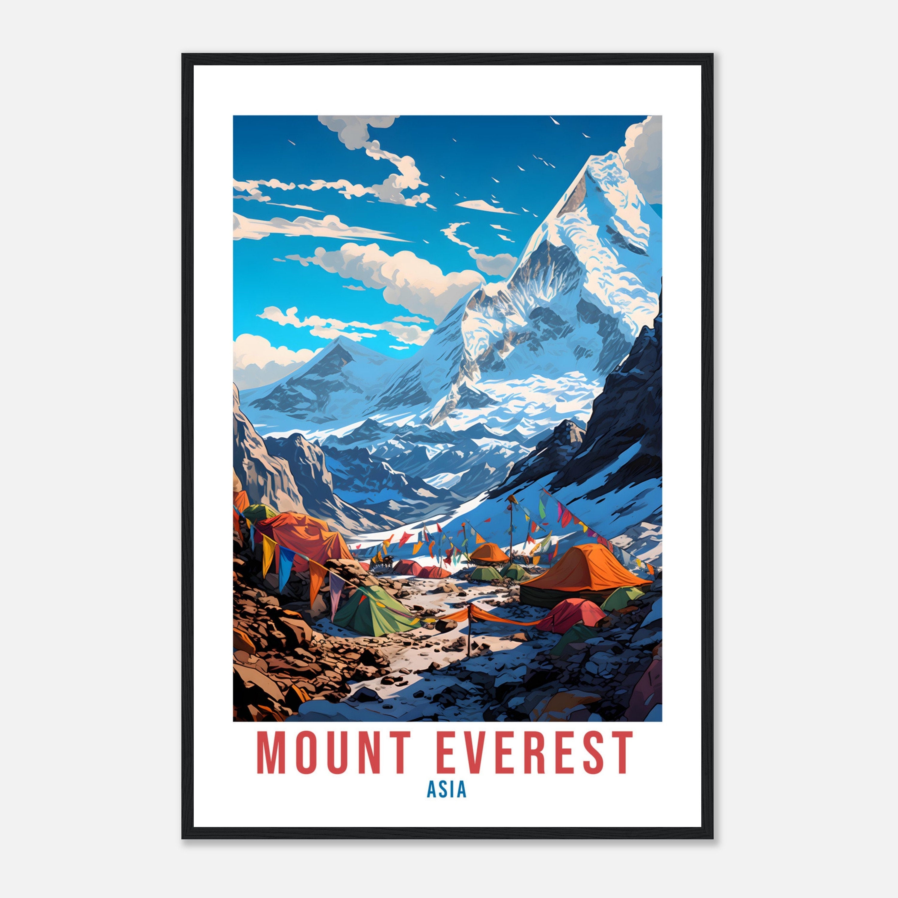 Mount Everest Travel Print Wall Art Mount Everest Wall Hanging Base Camp Mount Everest Gift Mountain Landscape Wall Art China Travel Print