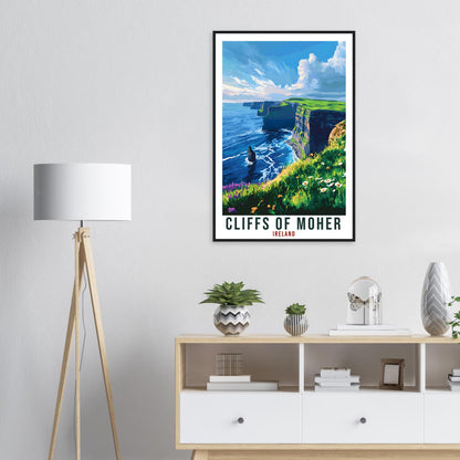 Cliffs Of Moher Travel Print Ireland Home Decor Cliffs Of Moher Wall Art Wall Hanging Irish Artwork Poster Cliffs Of Moher Ireland Travel