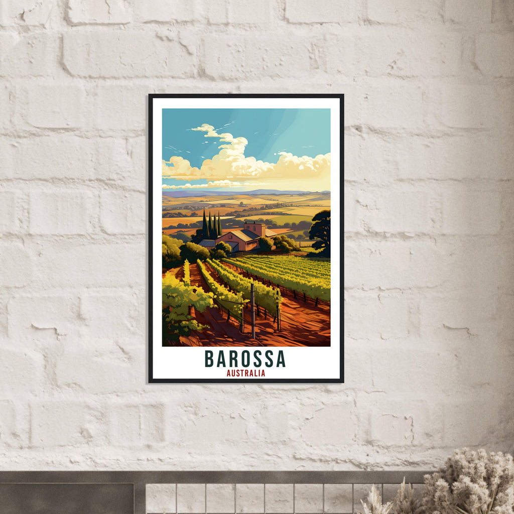 Barossa Travel Poster Wall Art Barossa Australian Wine Region Artwork Wall Hanging Art Gifts Barossa Travel Print Australian Art Lovers Gift