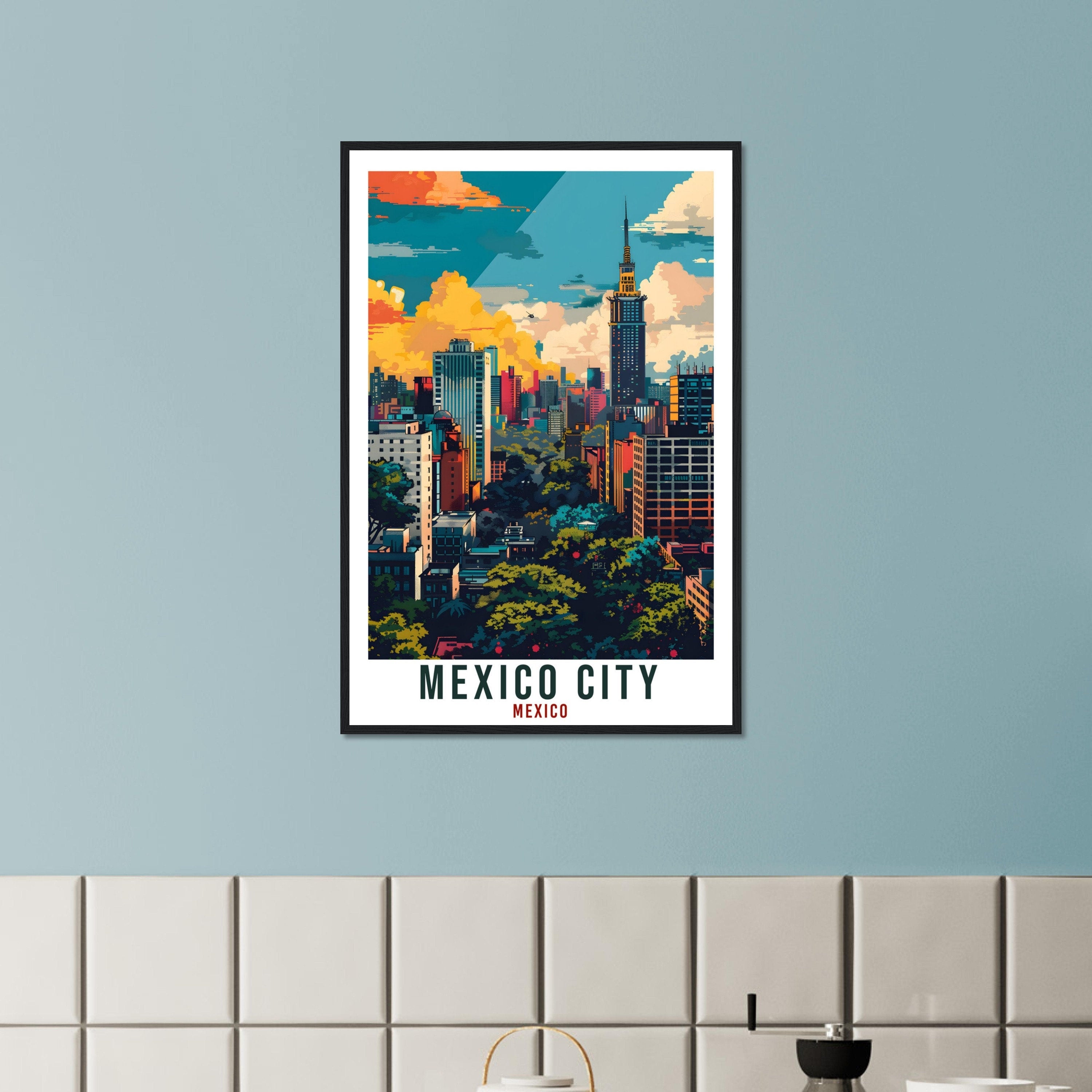 Mexico City Mexico Travel Print Mexico Wall Art Wall Hanging Home Décor Mexico City Gift Landmark Artwork Gift South America Travel Poster