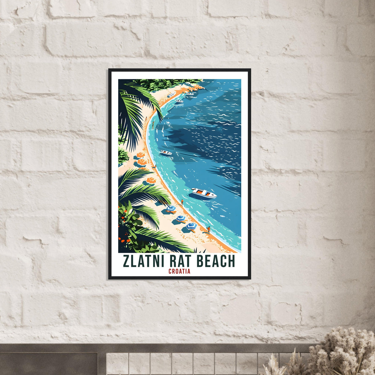 Zlatni Rat Beach Travel Print Croatia Wall Art Wall Hanging Décor Zlatni Rat Gift Croatia Landmark Artwork Croatia Holiday Travel Poster